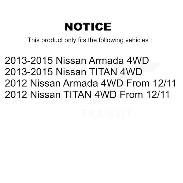 Front Hub Bearing Upper Lower Ball Joint & Sway Bar Link Kit For Nissan TITAN Armada 4WD